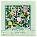 Djeco - Wooden beads, Leaves and flowers