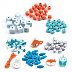 Djeco - Wooden beads, Small animals