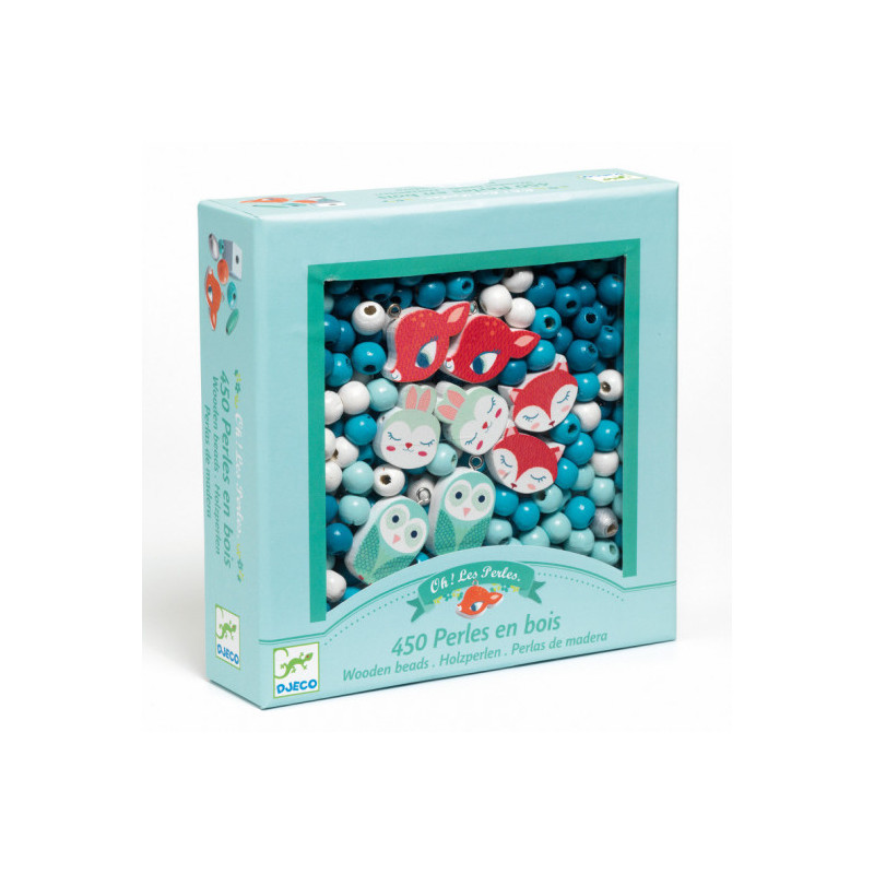 Djeco - Wooden beads, Small animals