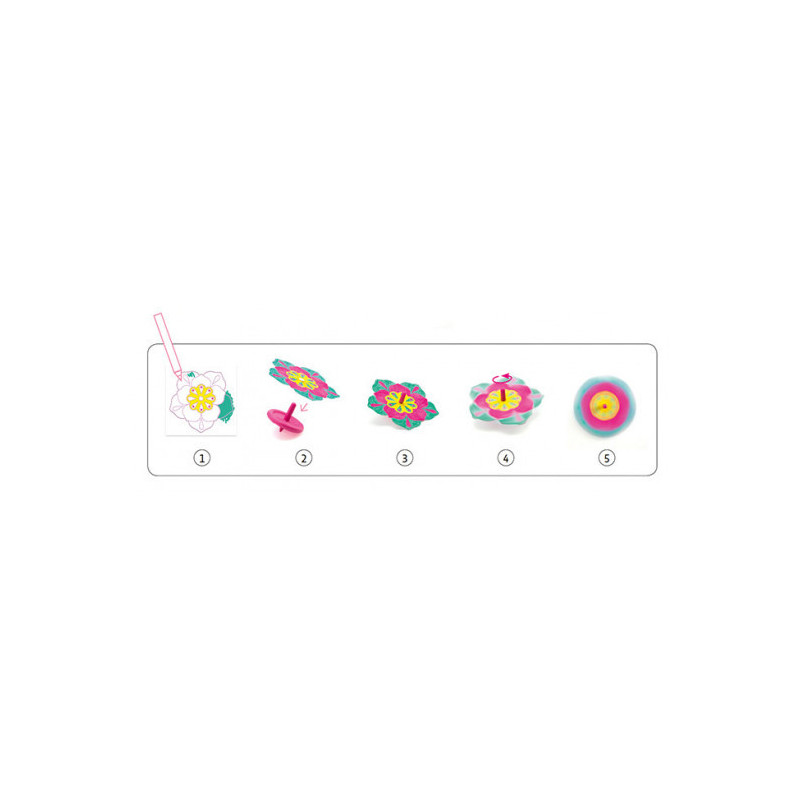 Djeco - Spinning top, Flowers DIY - FSC MIX