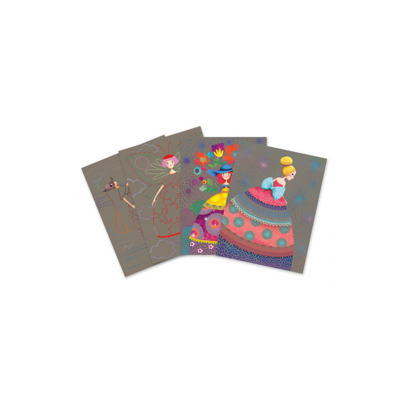 Djeco - Scratch card, The beauties ball