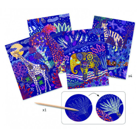 Djeco - Scratch card, Lush nature
