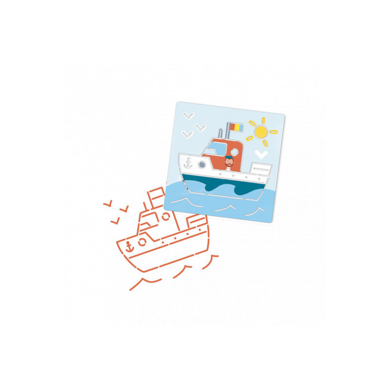Djeco - Stencil, Transports & Co