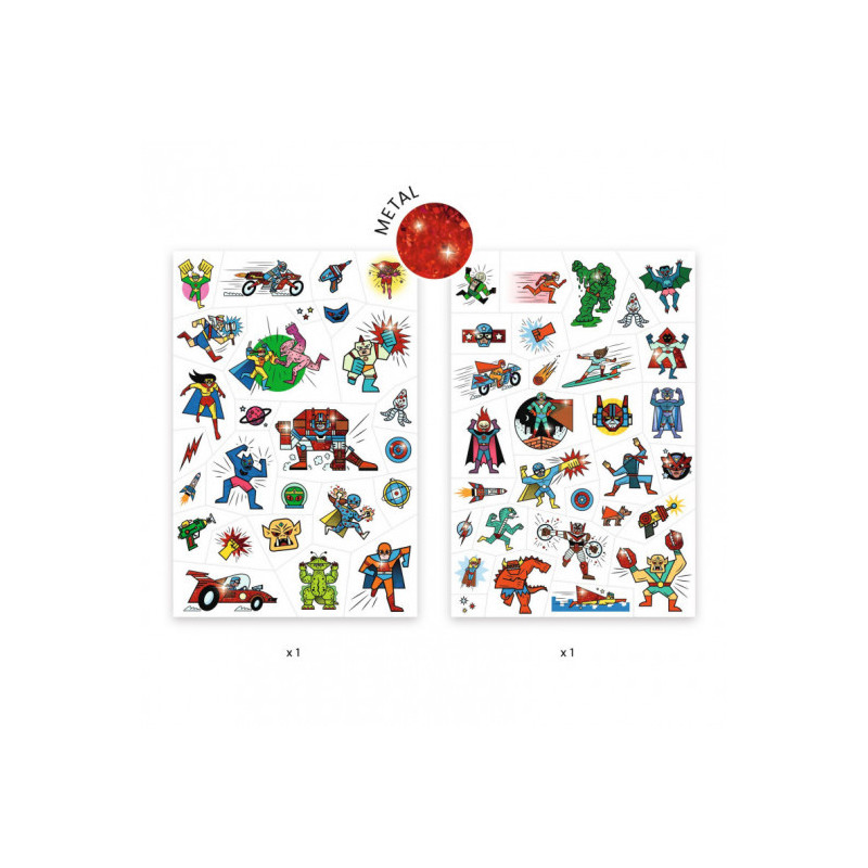 Djeco - Tattoo, Heroes vs villains