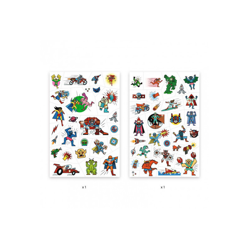 Djeco - Tattoo, Heroes vs villains