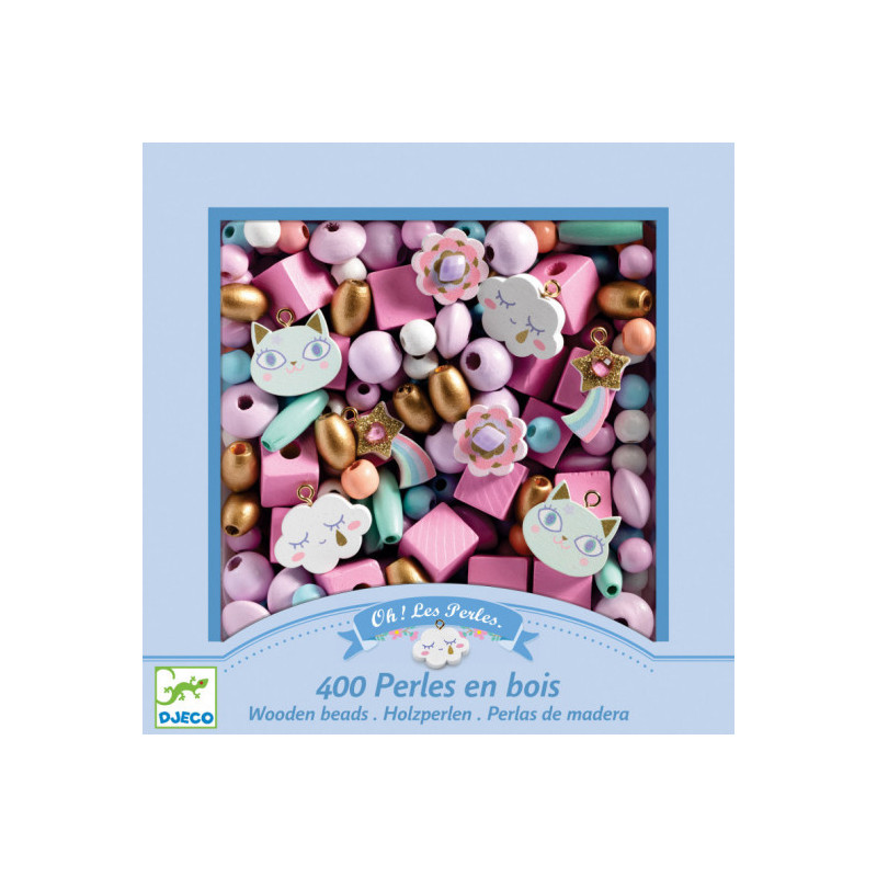 Djeco - Wooden beads, Rainbow